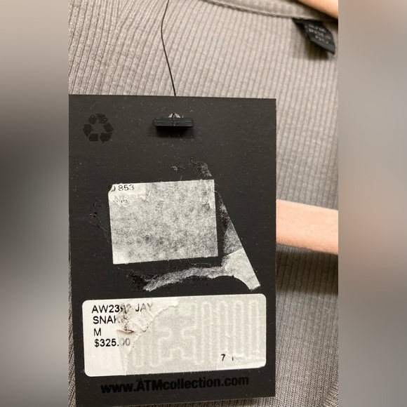 NWT ATM Anthony Thomas Melillo Stretch Modal Ribbed Midi Dress Size Medium - Picture 8 of 9